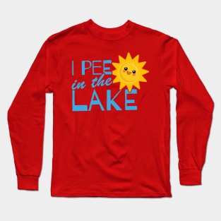 I Pee in the Lake Funny Summer Beach Design Long Sleeve T-Shirt